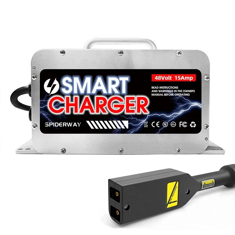

48V 15A Smart Golf Cart Battery Charger for EZGO TXT Golf Cart with D Style Plug