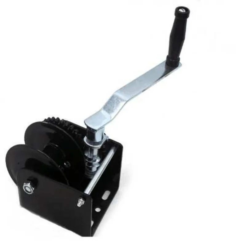 Double-strand two-way turbine winch, can be equipped with hexagonal wrench, safe self-locking turbine