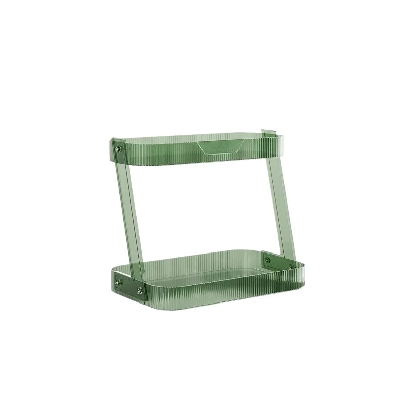 Double Layer PET Countertop Storage Rack Light Luxury Spice Organizer for Kitchen & Bathroom