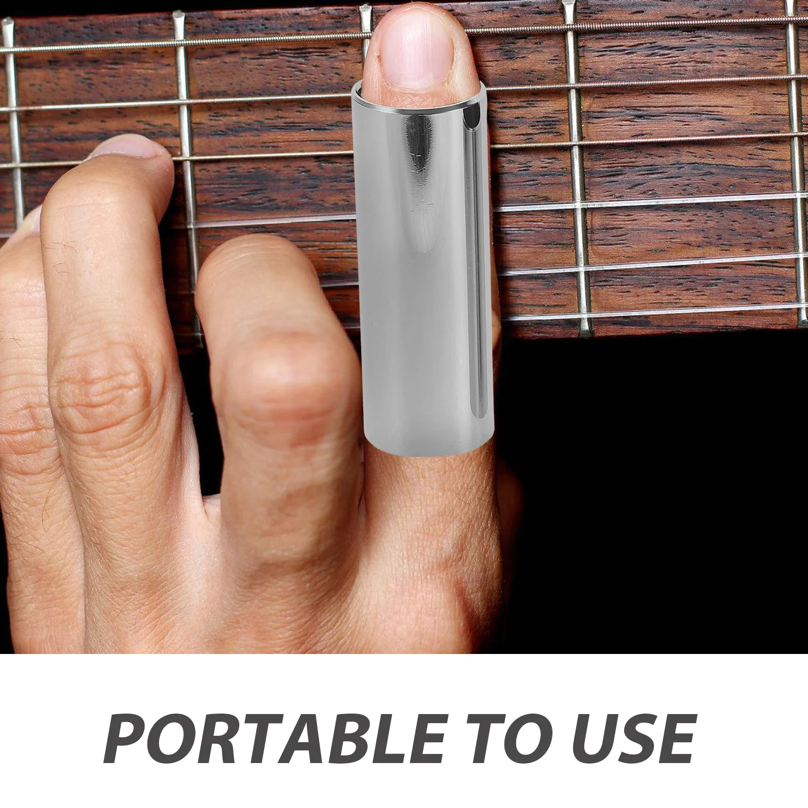 

4 Pcs Guitar Slides 28mm 51mm 60mm 70mm Metal Bass Finger Protectors Stainless Steel Acoustic Electric Musical Instrument