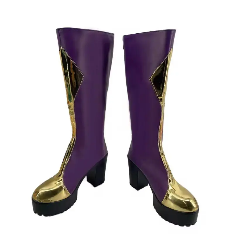 

Anime CC Lelouch Lamperouge Cosplay Shoes ZERO Men PU High Heel Purple Boots for Halloween Carnival Party Christmas