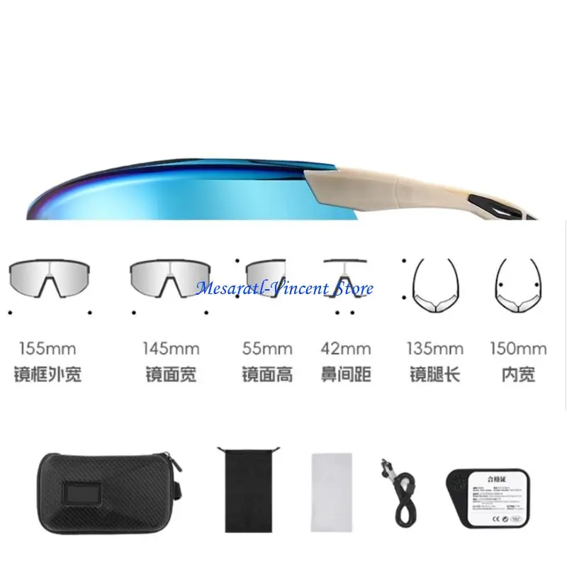 A70F Stilvolle, vielseitig einsetzbare Biker-Brille mit verbesserter Klarsicht- und Schlagfestigkeit. Fahrradbrille aus für den – Detail 10