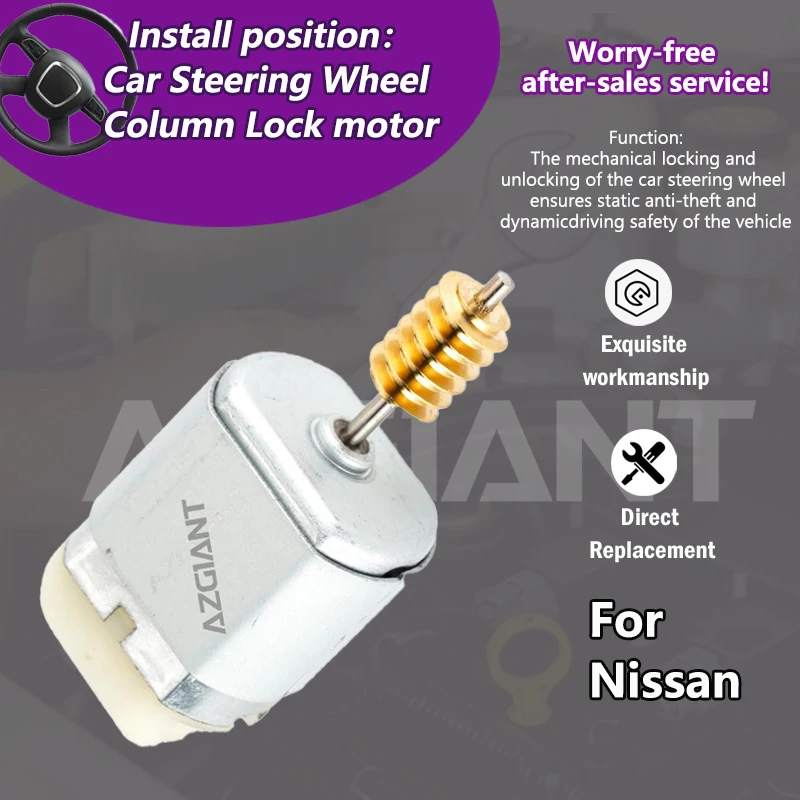

AZGIANT For Nissan Sylphy B18/Sentra/Altima L34/Qashqai J12 Car Steering Column Lock 12V DC motor Internal replacement parts
