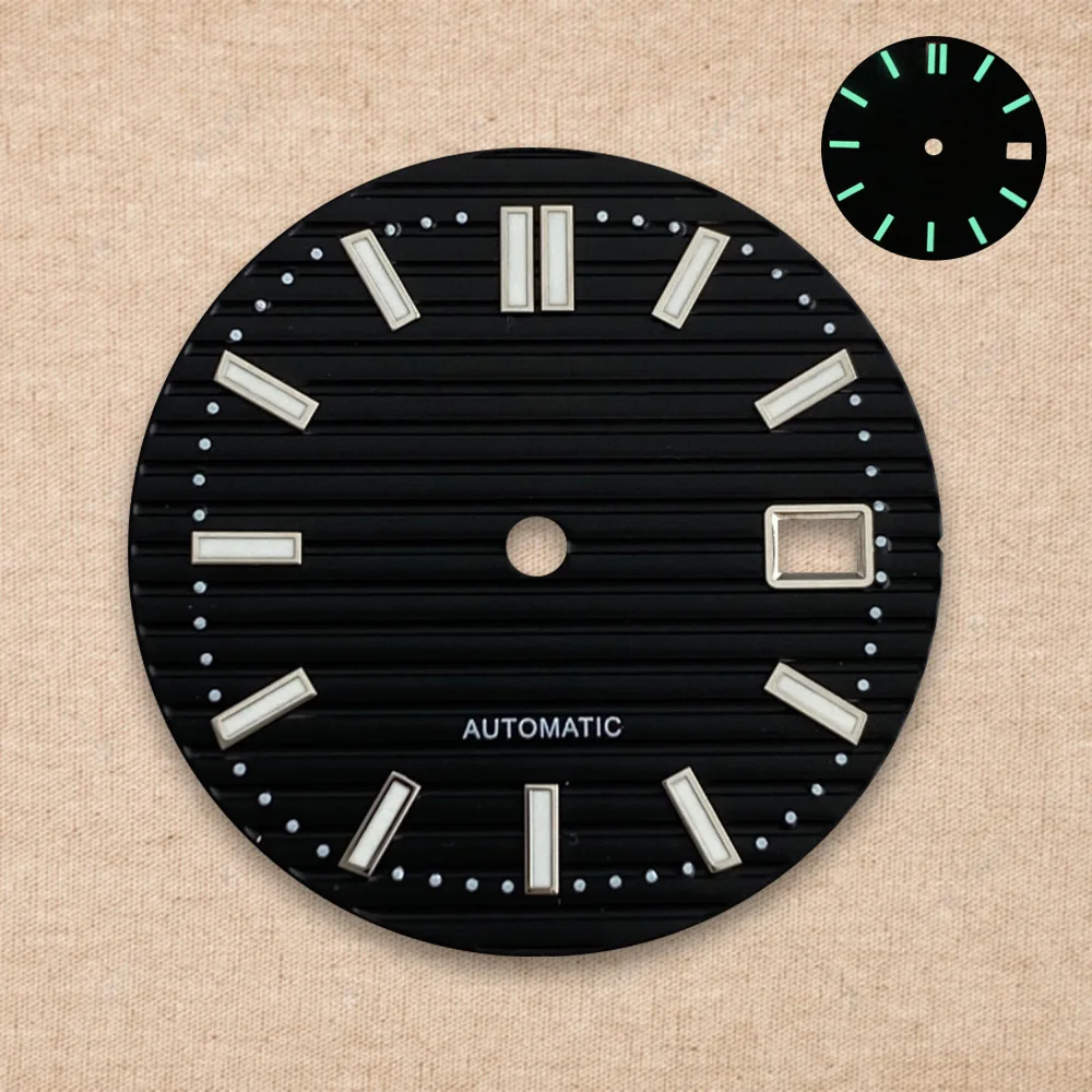 جديد 30.5 مللي متر S شعار الطلب صالح NH35/NH36/4R/7S حركة الأخضر مضيئة شريط عالية الجودة ساعة مزدوجة تعديل الملحقات