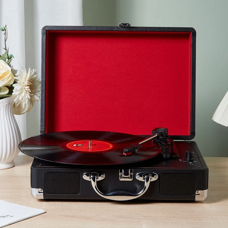 Burning USB Turntable Vinyl Record Player Vintage Portable Gramophone Portable Bluetooth Audio Vinyl Record Player