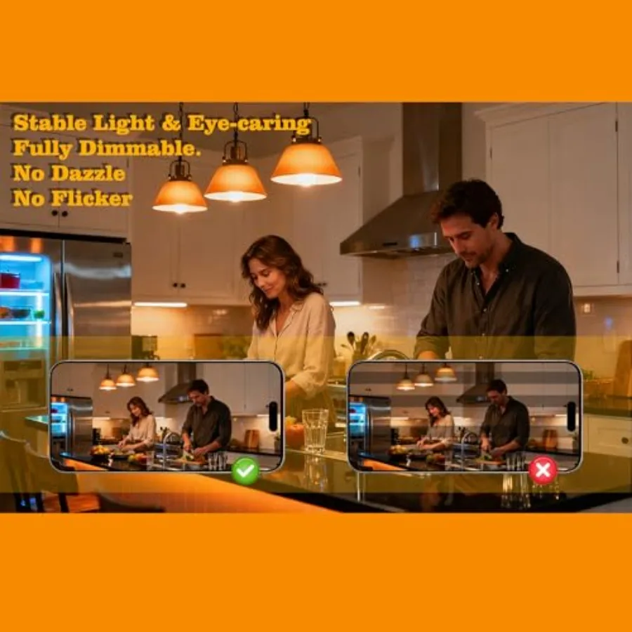 Dimmable A19 LED Vintage Edison Light Bulbs 4W Equivalent E26 Bulb 40 Watt, 1 Pack 2200K Amber Warm A19 Tubular Antique E26 LED