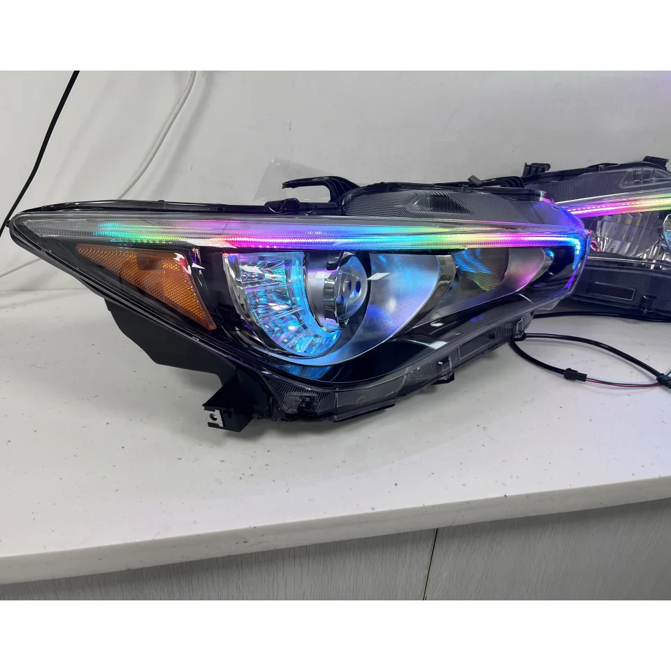 MRD Full Led Headlight Fit for Q50 2014-2023 RGB Car Lights for Q50L Lamp Plug and Play APP Control
