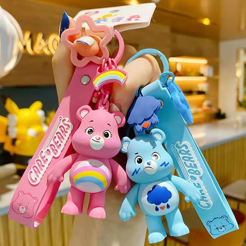 

6 Styles MINISO New Carebear Rainbow Bear Keychain Cute Trendy Exquisite Doll Keychain Couple Ornament Children's Holiday Gift