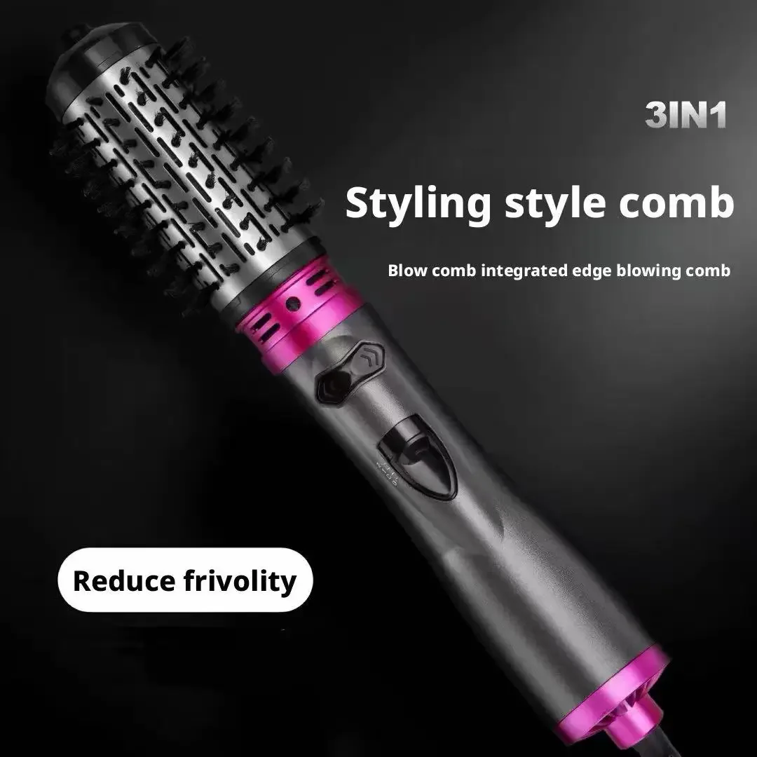 

Многофункциональная фен-щетка 3-в-1 с автоматическим вращением для создания крупных локонов, постоянной температурой, сильным потоком воздуха, защитой волос и приданием объема