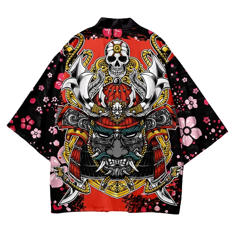 Trajes Tradicionais Japoneses das Mulheres dos homens Samurai Japonês Impressão Kimonos Haori Yukata Harajuku Cardigan Cardigans Roupas