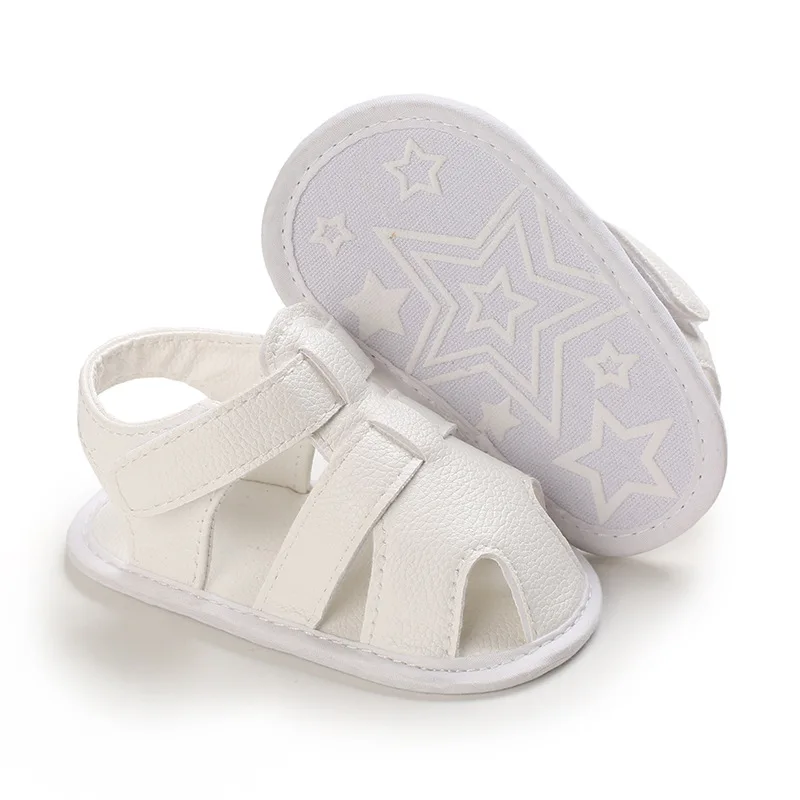 New Baby Girl Sandals 0 to 3 6 9 12 18 24 Months PU Leather Soft Toddler Boy Sandals 1 2 Years White Brown Kids Shoes Boutique