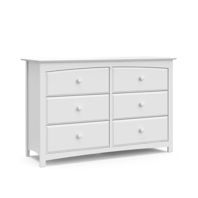 Kenton 6 Drawer Double Dresser (White) For Kids Bedroom, Nursery  Organizer, Chest Of Drawers  Bedroom, Universal Desi