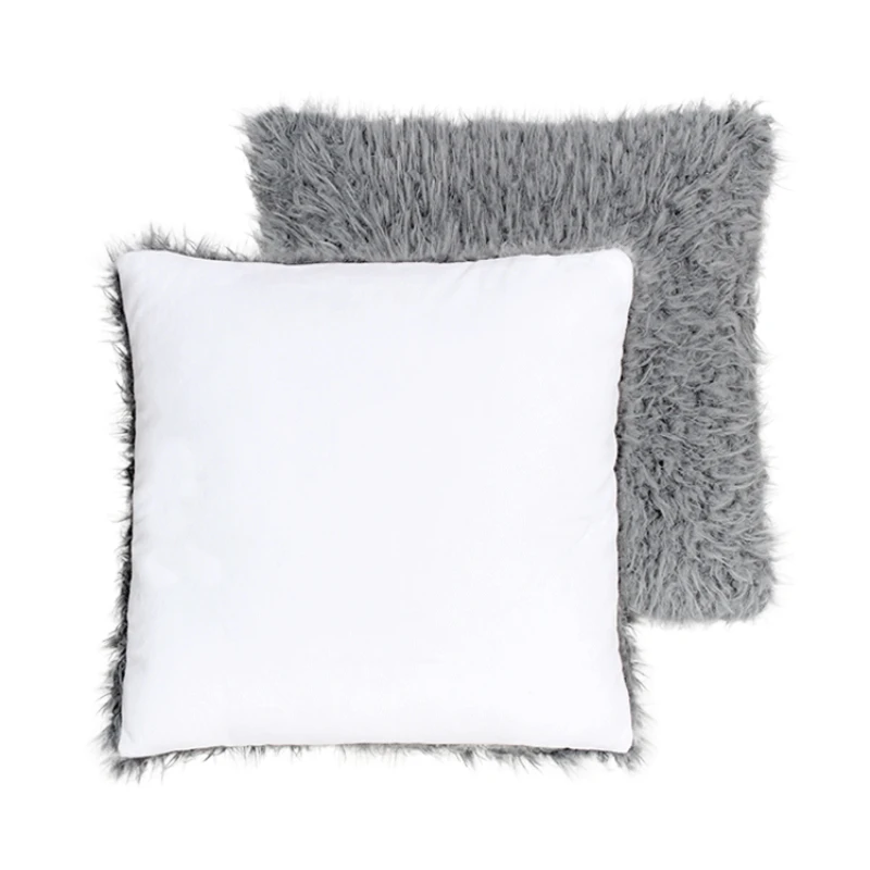 New Sublimation Fashion Simple Ins Lamb wool Solid Color Nordic Pillowcase Heat Transfer Short Plush Blank Hold Pillowcase