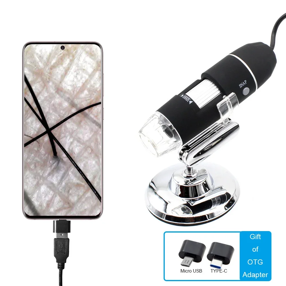 1000x  LED USB Digital Microscope Endoscope Camera Microscopio for Mobile Phone Repairing Hair Skin Inspection