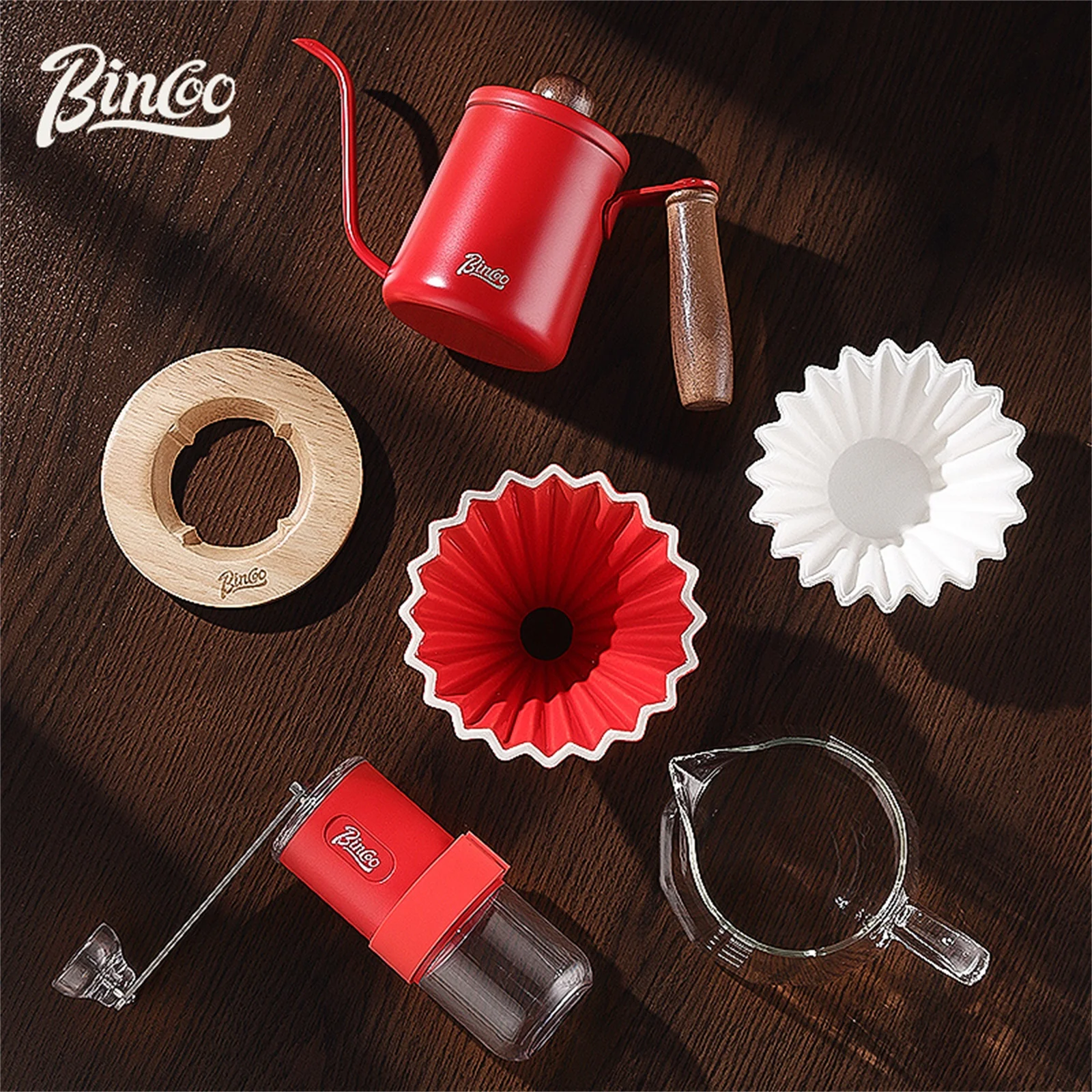 

BINCOO 350ml/600ml Coffee Filter Cup Hand Brew Coffee Pot Coffee Sharing Pot Reusable Funnel Dripper Filter Coffee Utensils Set