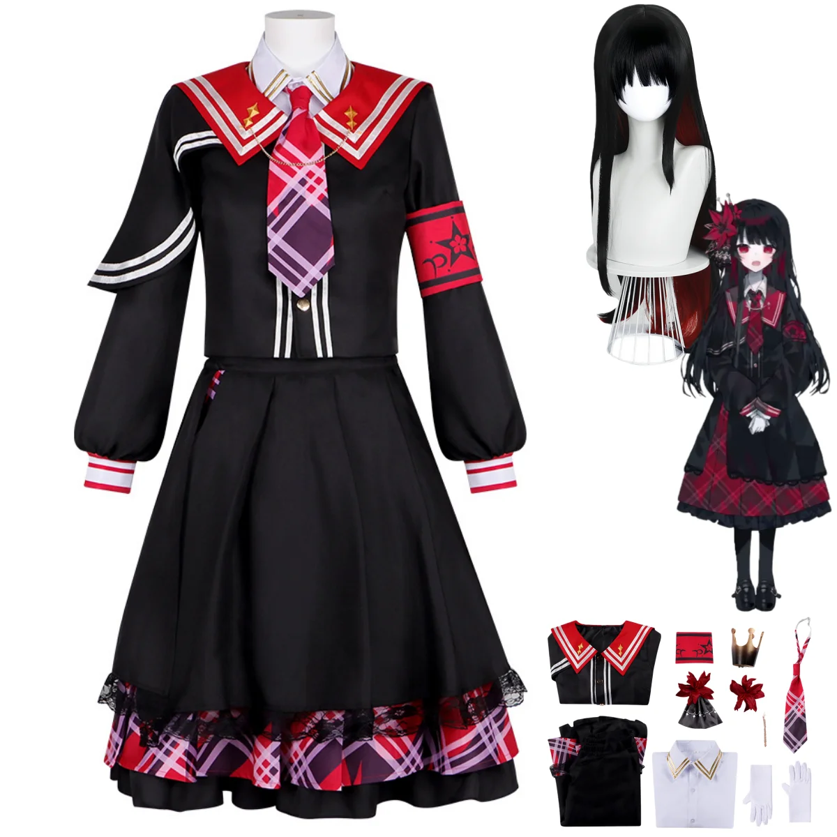 

Аниме Волшебная Девушка Ведьма Пробал Никаду Хиро Косплей Костюм Японский Стиль JK Униформа Юбка Парик Женский Милый Рождественский Костюм