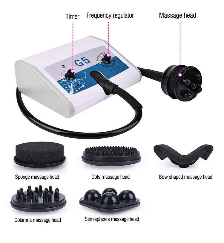 

New G5/G8 PRO Vibration 6 Heads Body Massager Fat Burning Slimming Beauty Machine with Vacuum Heating Probe Lose Weight Device