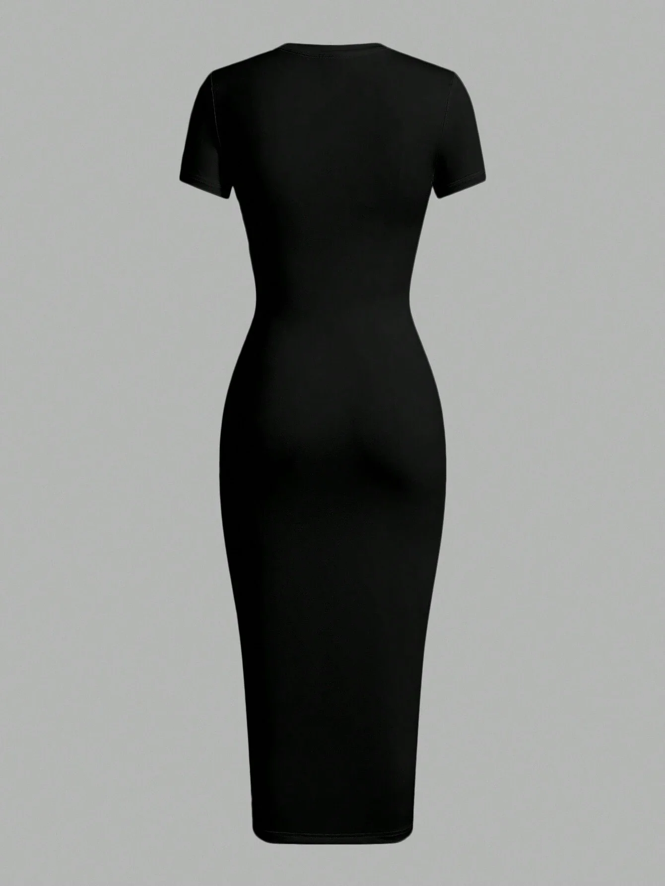 

Casual Letter Print Short Sleeve Crew Neck Bodycon Midi Dress For Women