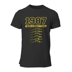 1987 fue un gran año para Porsche SilhouetteHistory, Camiseta de algodón de manga corta con cuello redondo, divertida, Idea de regalo de alta calidad