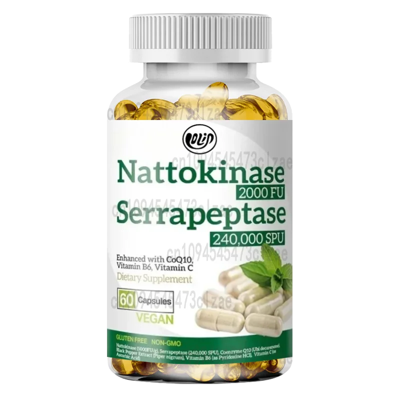 

Nattokinase 2000 FU Витамин B6, капсулы с экстрактом черного перца витамина С