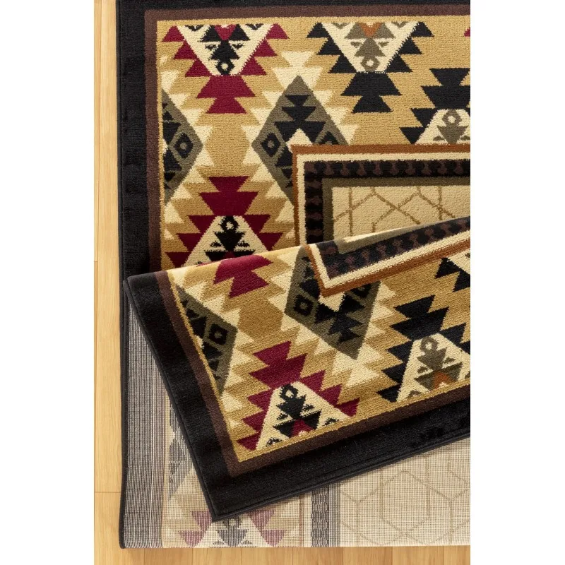 Tribes GC_YLS4007 Cremefarbener, 90 x 90 cm großer Teppich für den Südwestbereich
