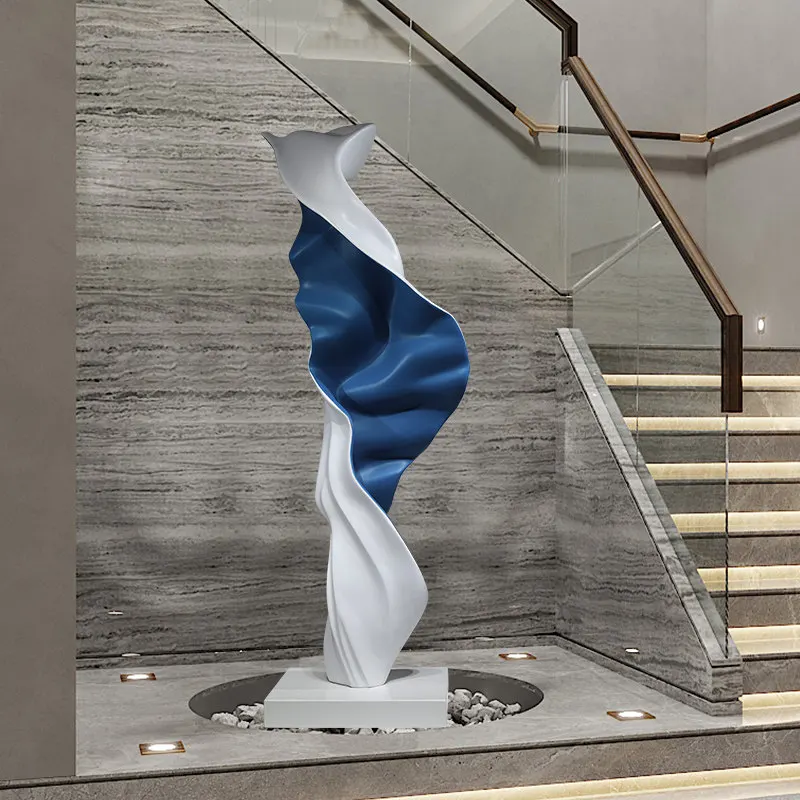 Hotel lobby large floor-to-ceiling ornaments entrance door entrance art decoration living room fiberglass sculpture