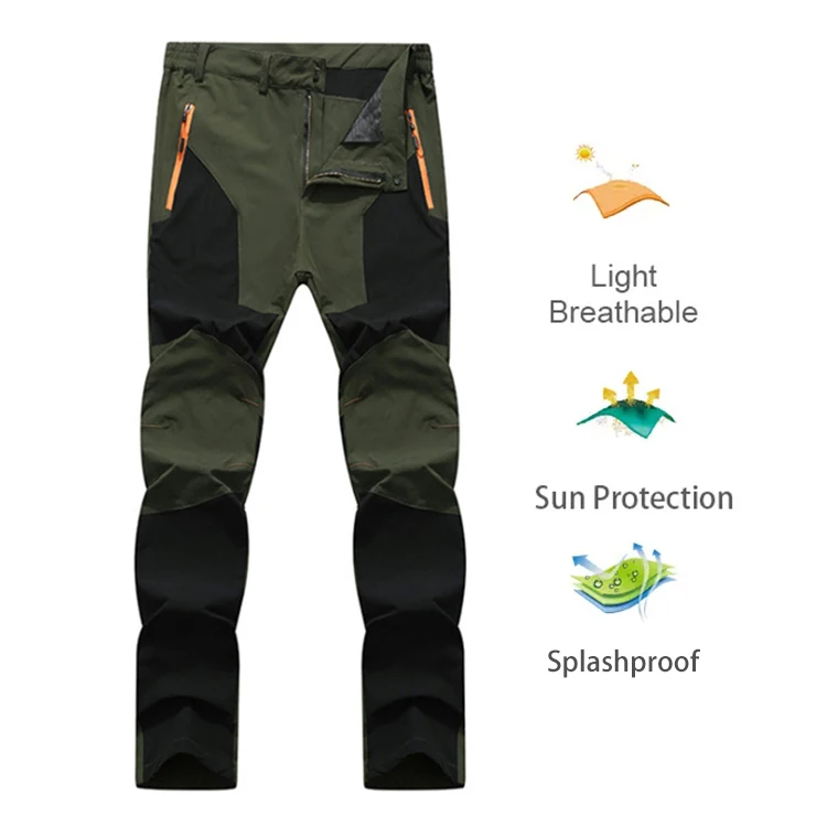 TRVLWEGO Herren-Sommer-Sporthose, atmungsaktiv, Wanderhose, Camping, Spritzschutz, schnell trocknend, UV-beständig, elastisch, dünn