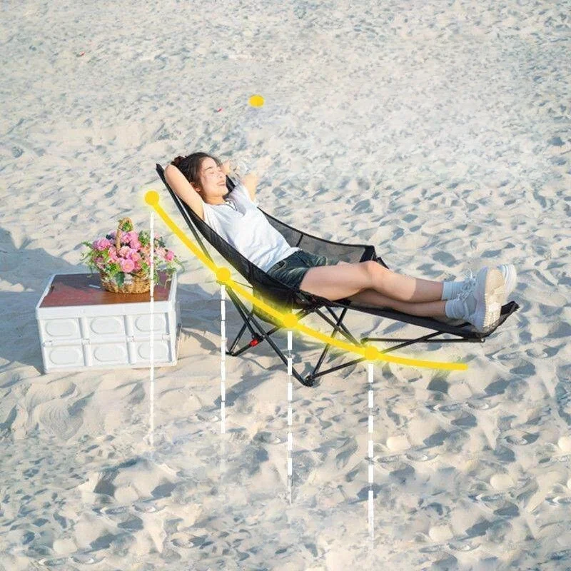 Outdoor Folding Chair Portable Recliner Backrest Lazy Chair Breathable Mesh Sleepable Adjustable Three Levels Leisure Furniture view 3
