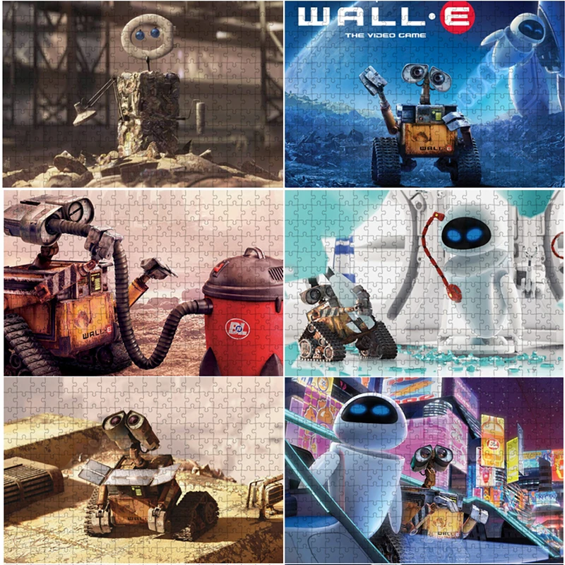 Rompecabezas de papel de Disney wall-e para adultos y niños, juguetes educativos, regalos hechos a mano, 35/300/500/1000 piezas