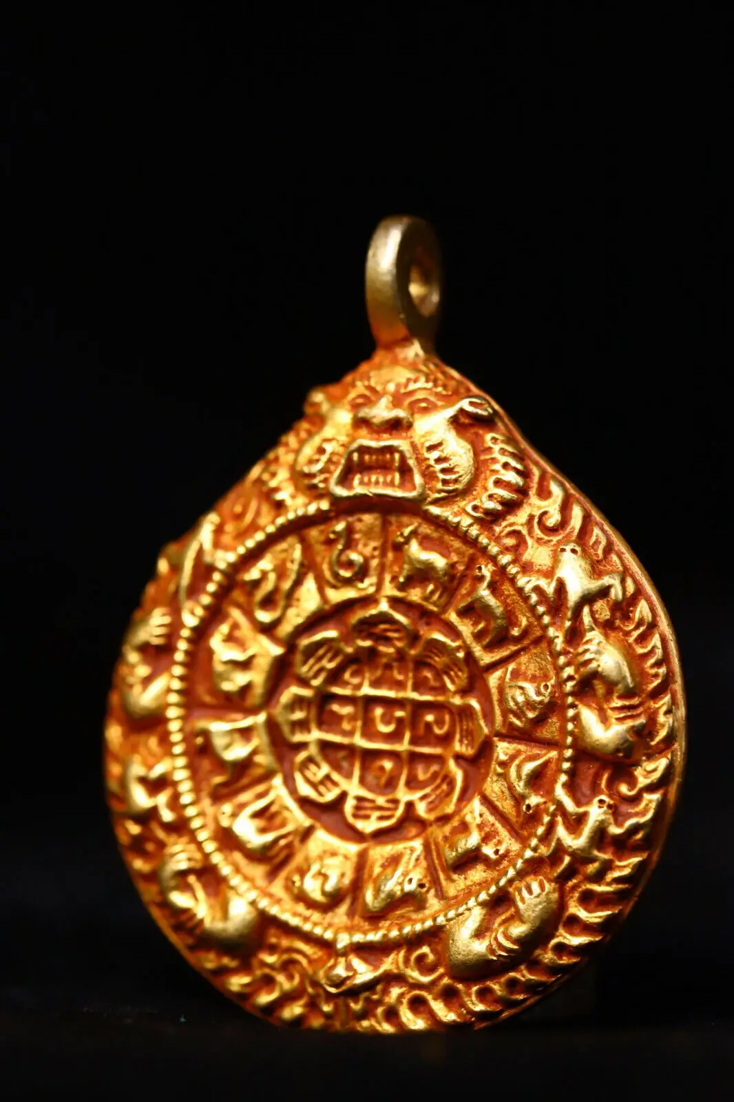 6 cm Tibet Buddhism Brass Chinese Zodiac pendant handcraft necklace