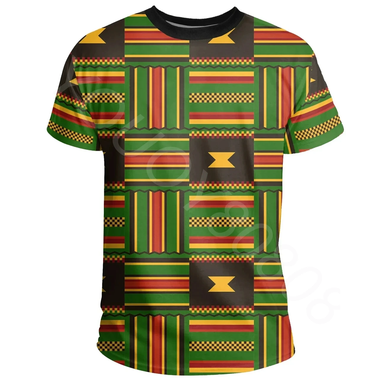 Men's Summer Short Sleeve Casual Street 3D Printed Short Sleeve Africa T-Shirt - Ghana Graphic Kent T-Shirt