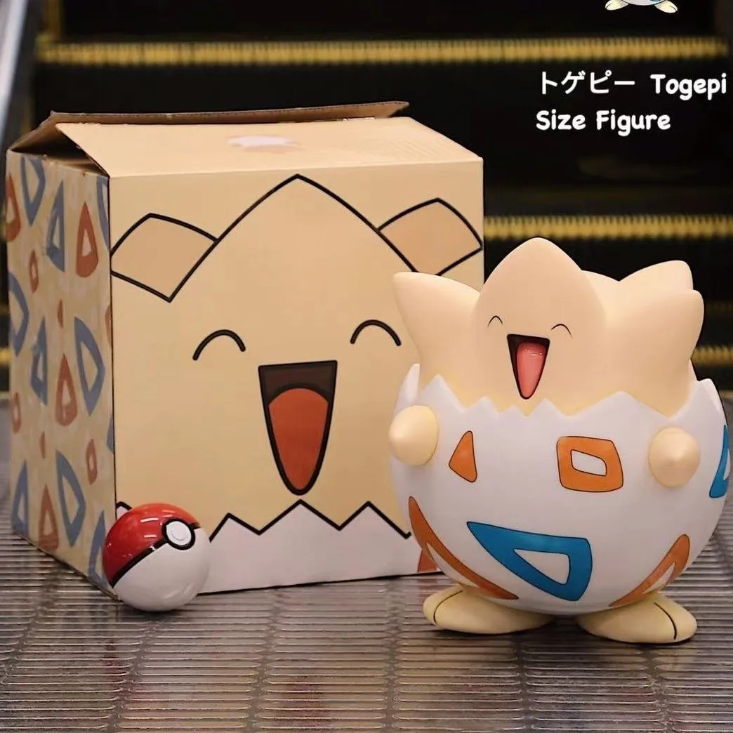 Figura Pokémon Anime para Crianças, bonecas modelo Togepi, estatueta de tamanho grande, figura de PVC, decoração do quarto, brinquedos colecionáveis, 1:1, 23cm