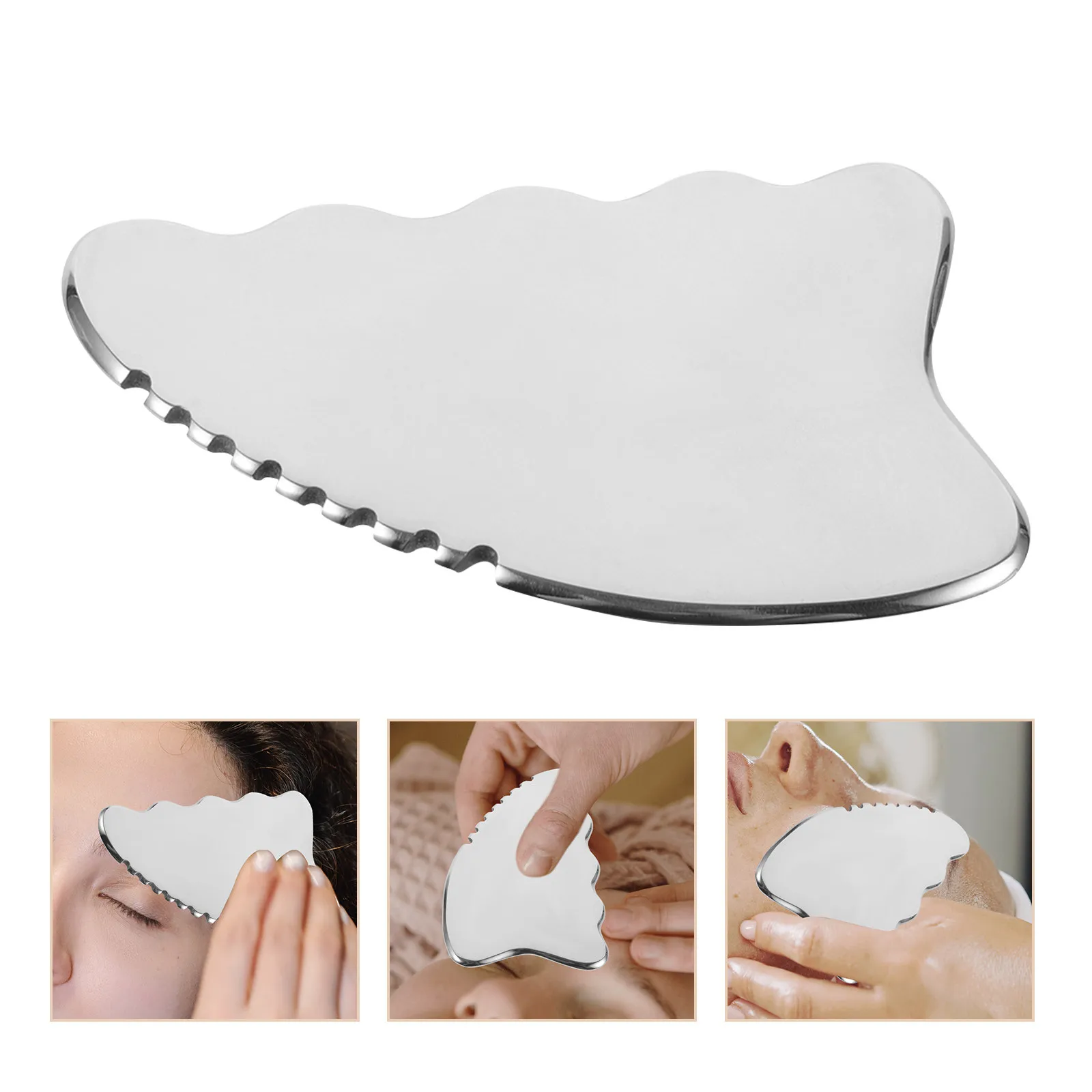 

Инструмент для массажа лица из нержавеющей стали, скребок для лица Гуа Ша, маленькая легкая портативная доска для массажа лица