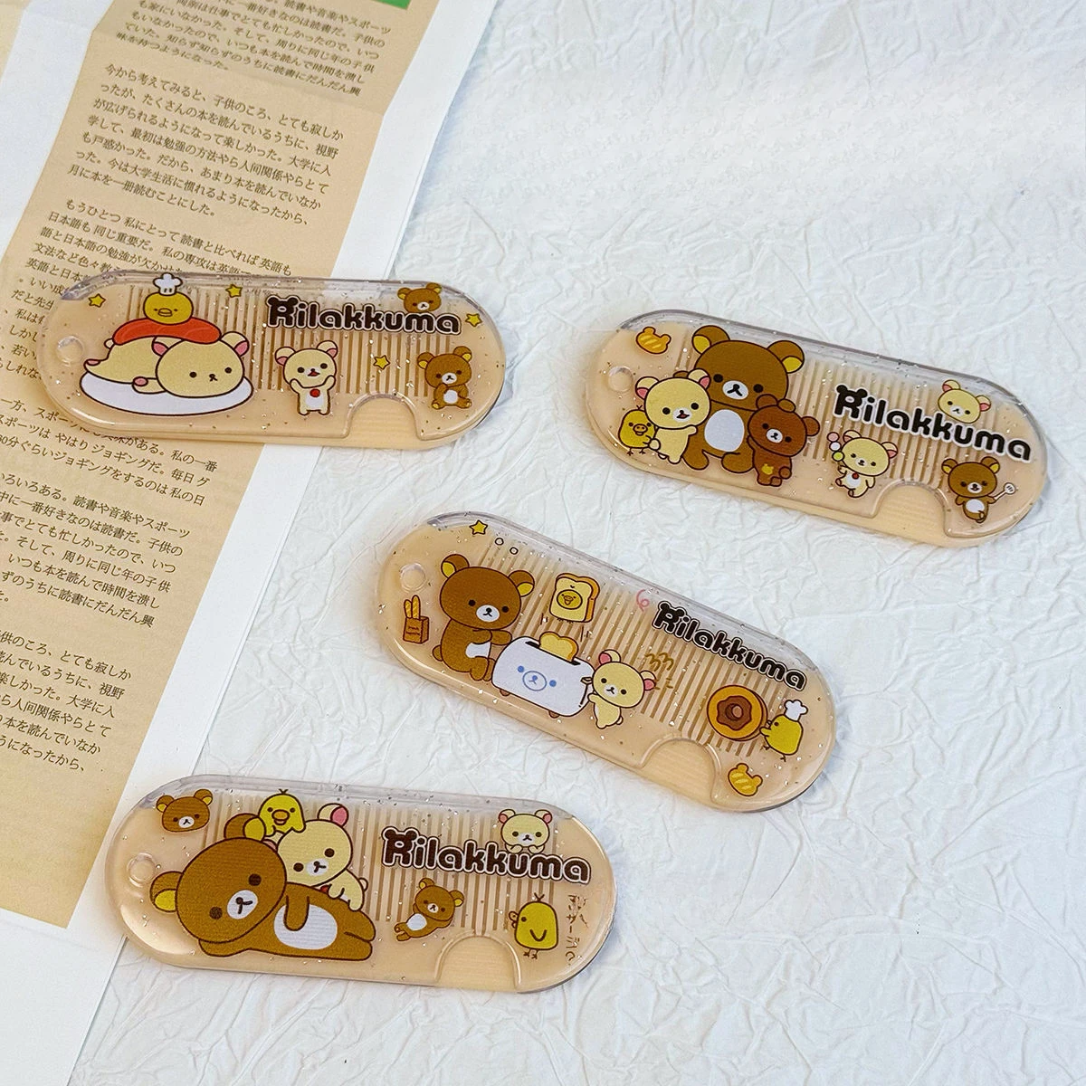 Japan Ancient flavor Rilakkuma portable student comb cute mini girl convenient folding bangs portable cartoon