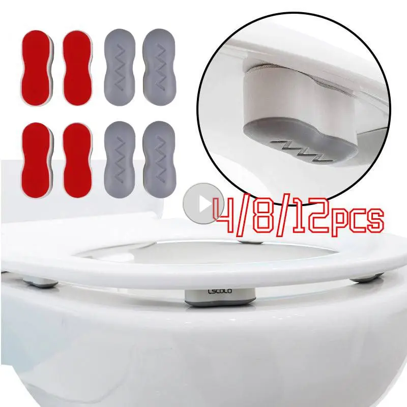 Universal Toilet Lid Cushion Anti-slip Toilet Seat Cushion Rubber Pad Buffers Pack-white Stop Bumper Shock Absorber 4/8/12pcs