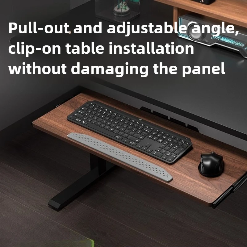 Under Desk Keyboard Tray Office Desk Organizer Bracket Pull Out Keyboard Mouse Platform Retractable Computer Desk Storage Drawer