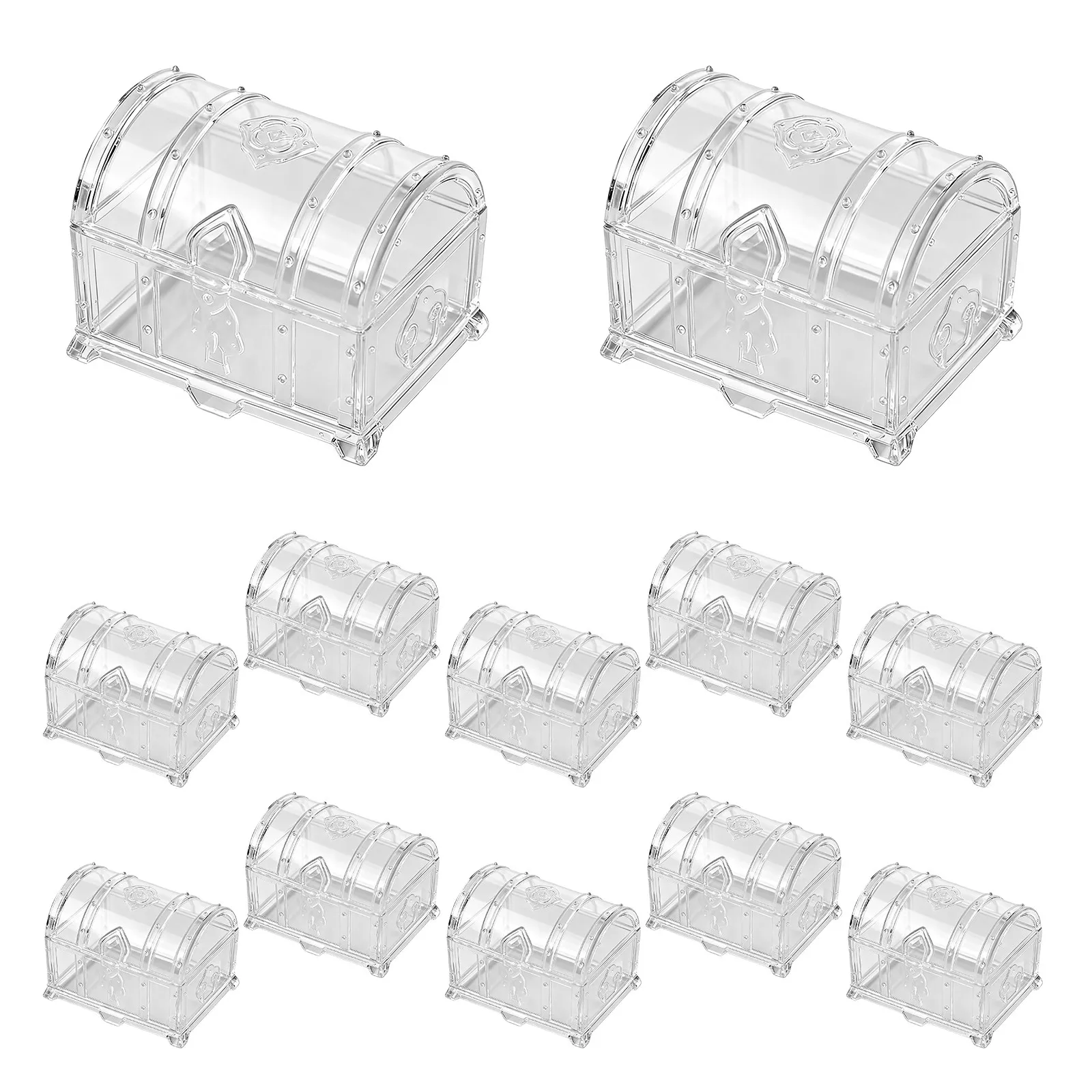 

12Pcs Pirate Treasure Chest Party Favor Box Mini Candy Container Vintage Jewelry Box for Christmas Halloween Kids