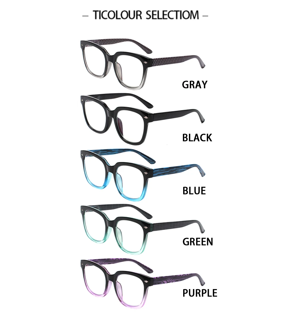 Turezing 5 Pack 2022 New Unisex Reading Glasses Magnifying Eyeglasses Rectangular Frame Spring Hinge