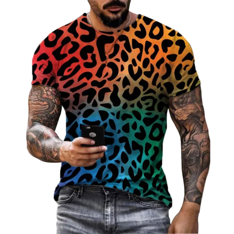 Fashion Leopard Graphic T-shirt for Men Summer Casual Women Streetwear 3D Print camisetas T Shirt Men Clothing Harajuku Tops Tee