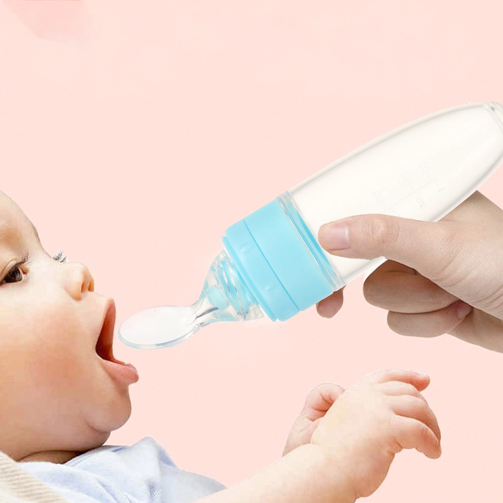 

Silicone Baby Kids Food Dispensing Spoon Squeeze Feeder Bottle Easy Clean Portable Lightweight Smooth Surface Attachment