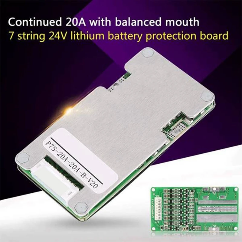 7S 24V 20A Lithium- Lifepo 4 18650 Battery Bms Pcb Pcm Electric Scooter Balance Protection Plate Protection Battery