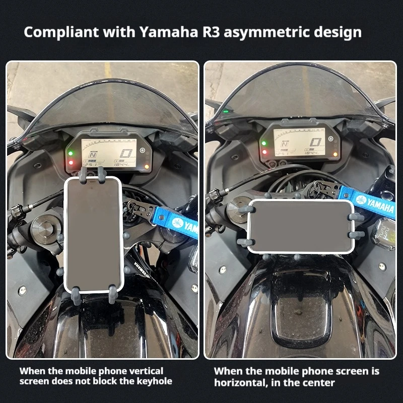 For Yamaha R3 shock-absorbing mobile phone holder motorcycle navigation holder can rotate to prevent camera damage