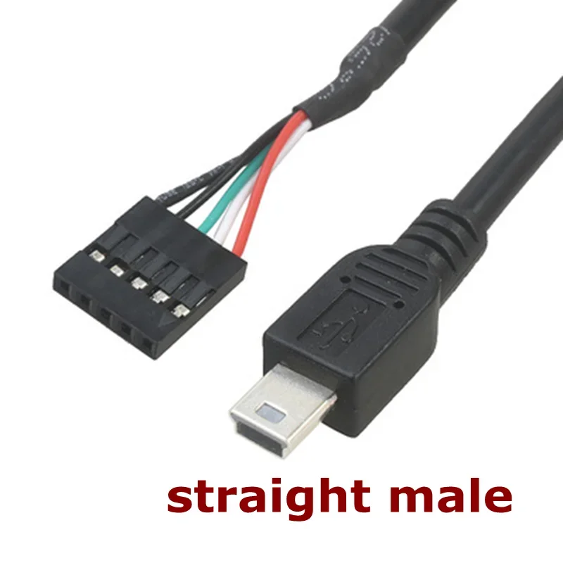 0.5 متر USB صغير الذكور والإناث لوحة مقابس جبل إلى 2.54 مللي متر تباعد 5 دبوس أنثى USB قذيفة PCB اللوحة الأم دوبونت كابل