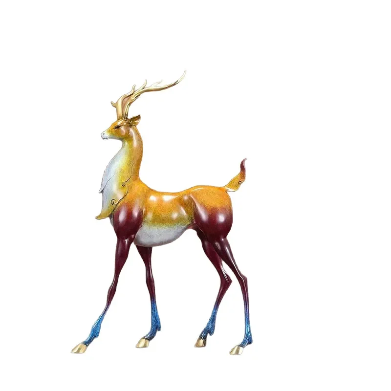 Chinese home living room wine cabinet nine-color deer brass sika deer ornament decoration housewarming gift