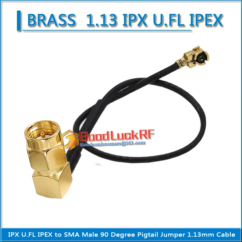 1.13 IPX1 U.FL to RPSMA RP SMA RP-SMA Female Washer Nut 90 Degree Connector RF Coaxial Pigtail Jumper 1.13mm extend Cable