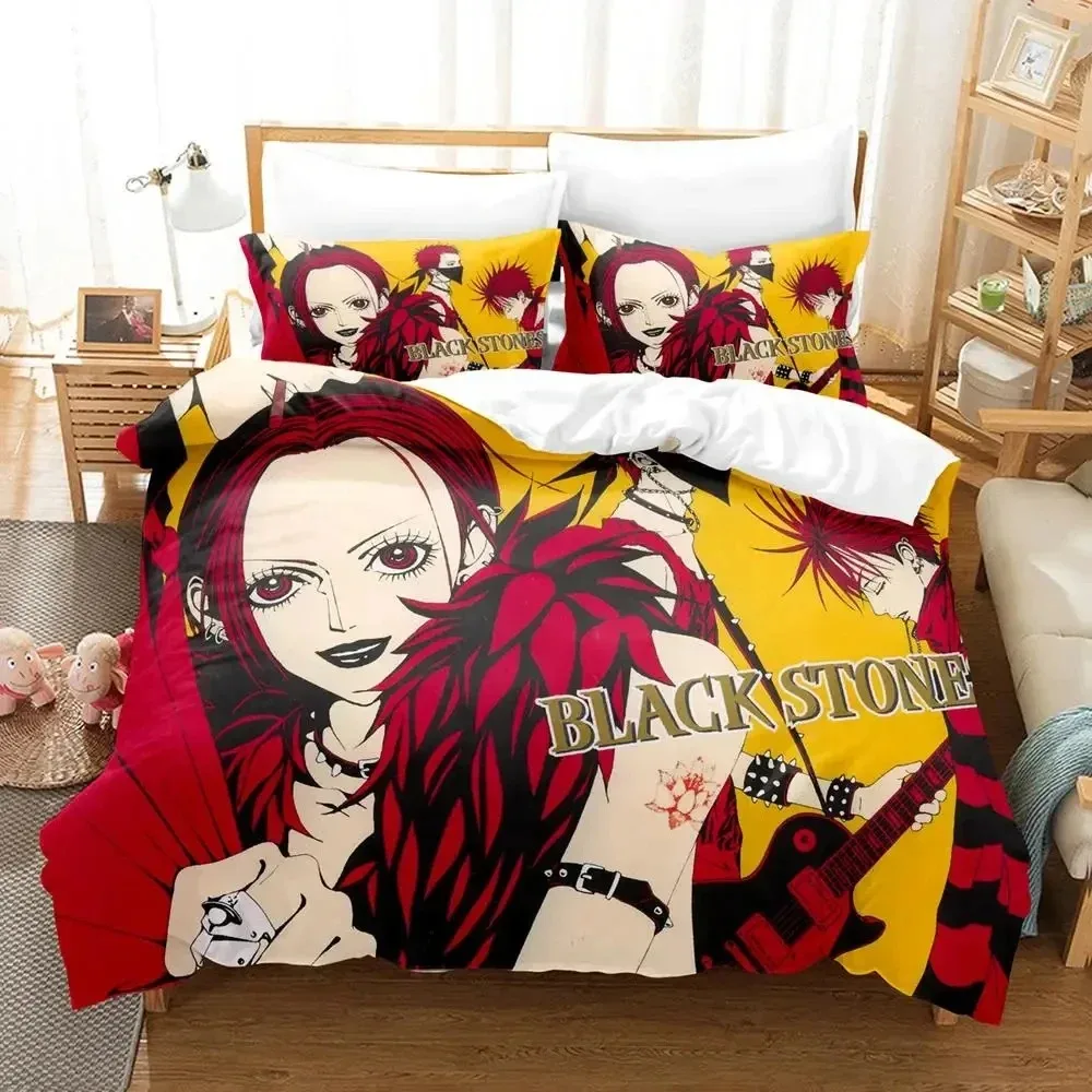 

3D Anime Nana Black Stones Bedding Set Duvet Cover Bed Set Quilt Cover Pillowcase Comforter king Queen Size Boys Adult