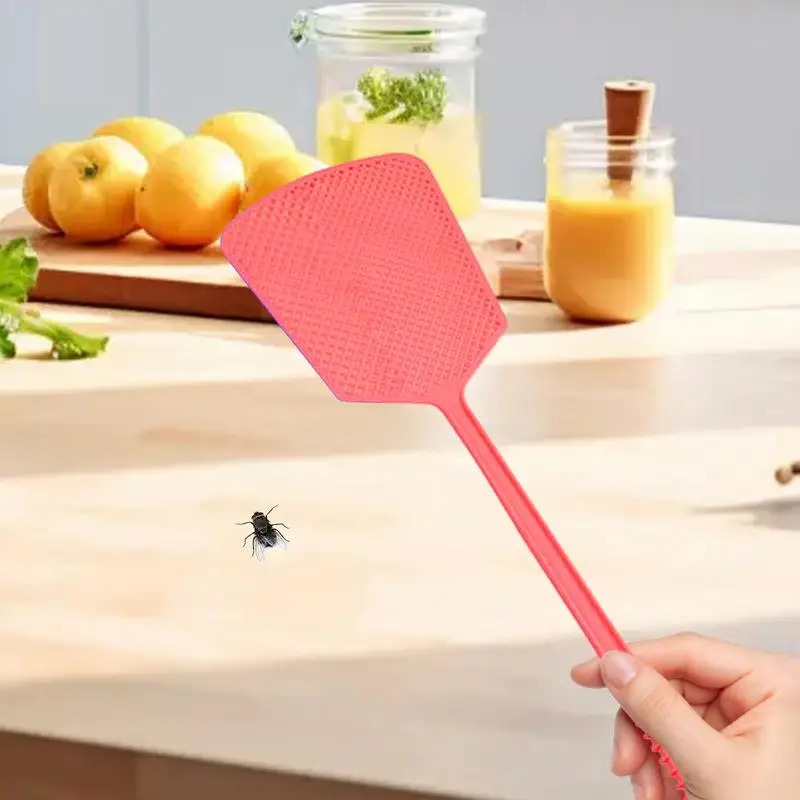 Mini Retractable Plastic Fly Swatter  Non-slip Handle Summer Mosquito Swatter Fly Killer For Home Garden Colorful Fly Racket