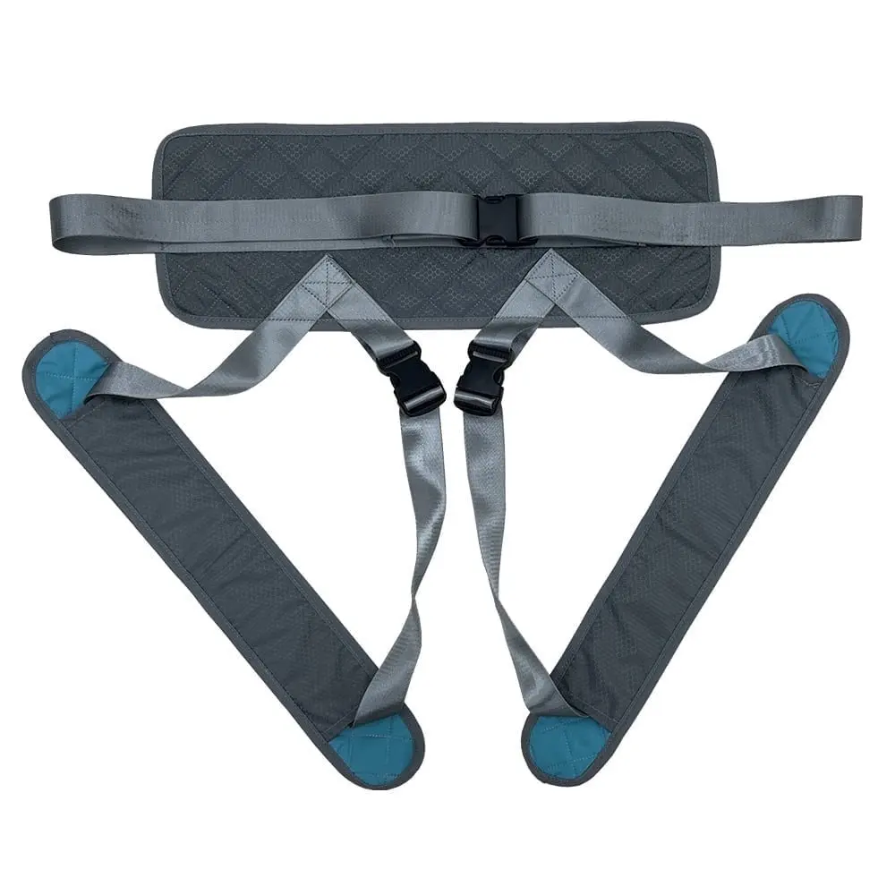 

BUYHAO Wheelchair Belt: Adjustable anti-slip lap strap for elderly, leg wrap, grey. Safe, durable, easy adjust, secure & comfort