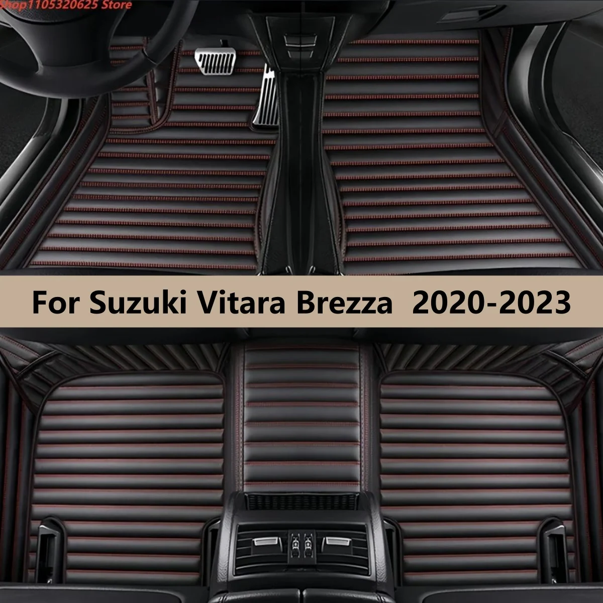 

Car Floor Mats For Suzuki Vitara Brezza 2020 2021 2022 2023 Auto Accessories Leather Waterproof Anti Slip Foot Carpet