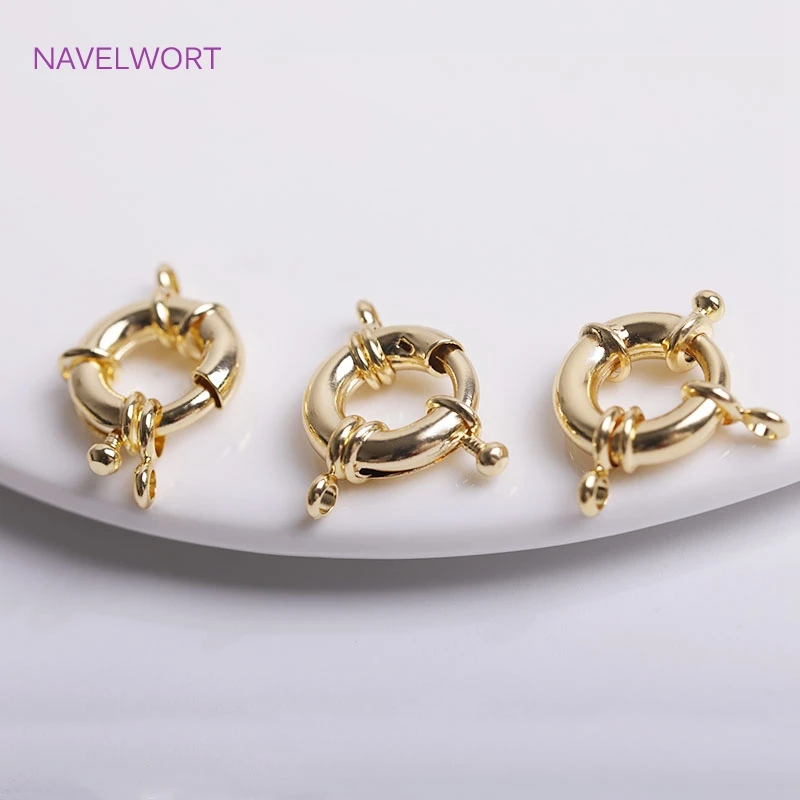 

18K Gold Plated Sailor Clasps Connector For Necklace End Clasps Brass Metal Steering wheel clasps DIY Jewelry Making Accessory